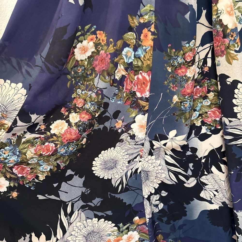 Lulus Put on a Smile Floral Print Satin Wrap Maxi Dress Size Small‎ - Picture 9 of 13